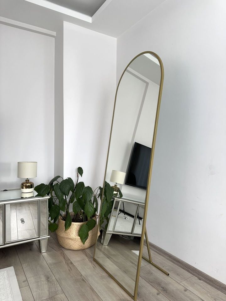 180X70 CM GOLD OVAL AYAKLI BOY AYNASI