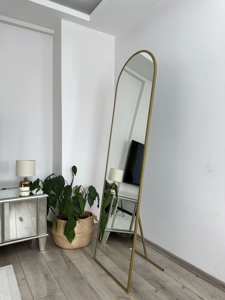 180X60 GOLD OVAL AYAKLI BOY AYNASI