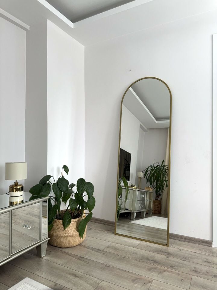 180X60 GOLD OVAL AYAKLI BOY AYNASI