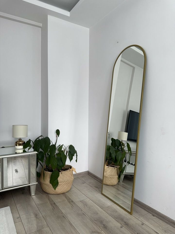 180X60 GOLD OVAL AYAKLI BOY AYNASI