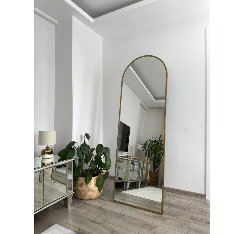 180X60 GOLD OVAL AYAKLI BOY AYNASI