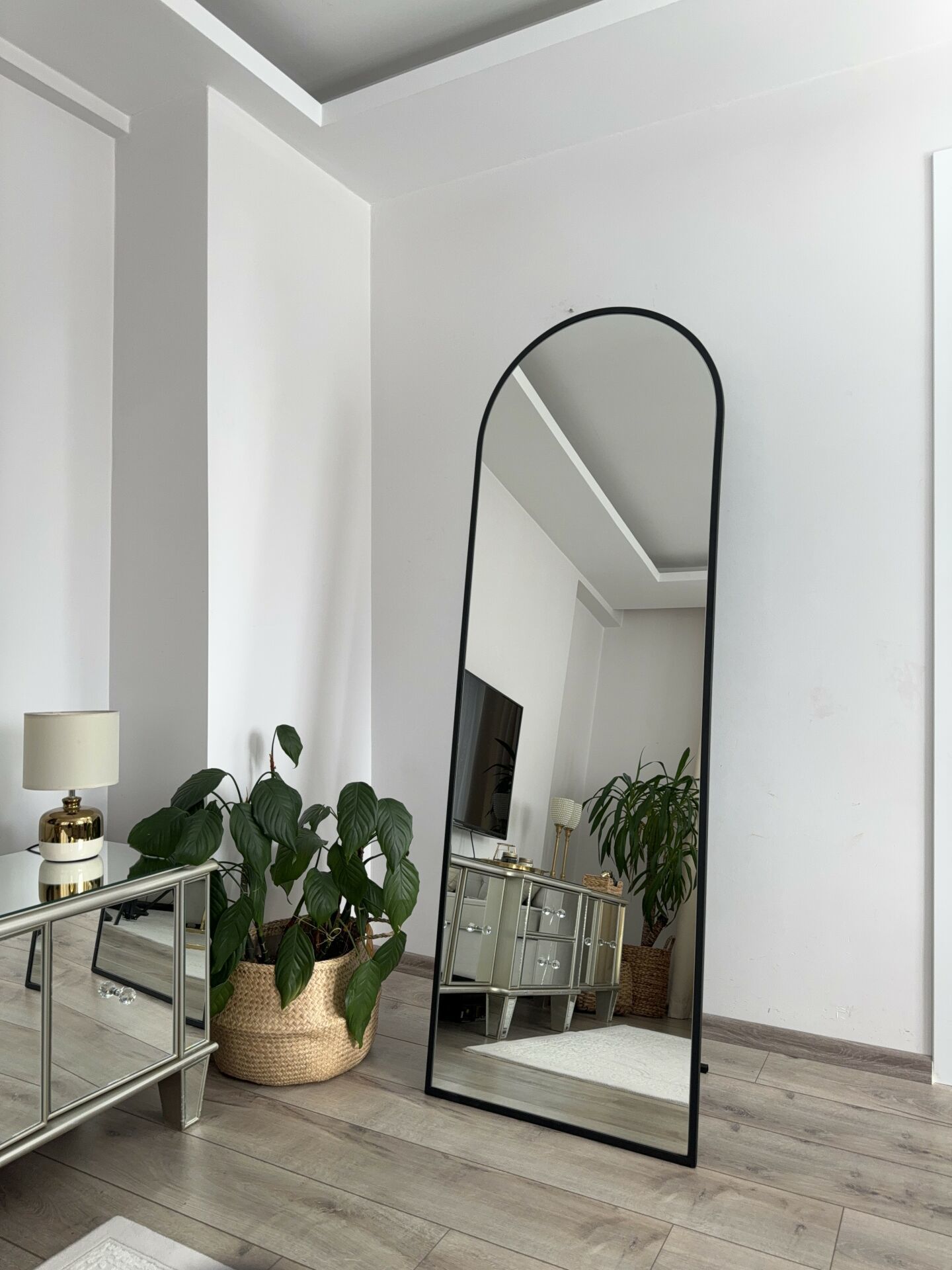 180X60 SİYAH OVAL AYAKLI BOY AYNASI