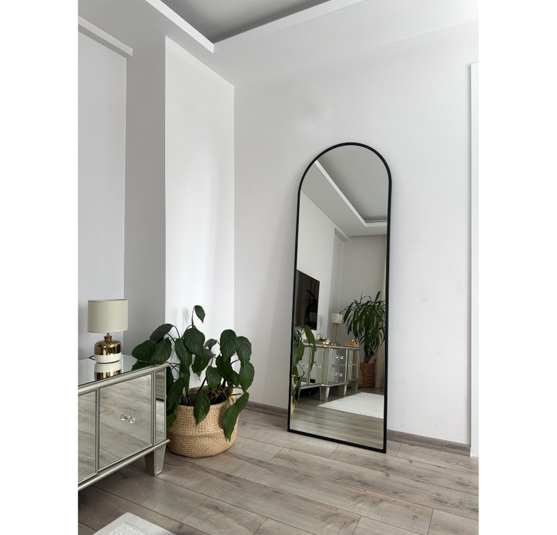 180X60 SİYAH OVAL AYAKLI BOY AYNASI