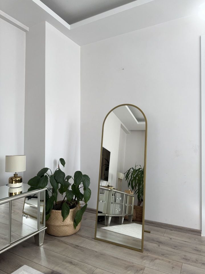 140X50 CM GOLD OVAL AYAKLI BOY AYNASI