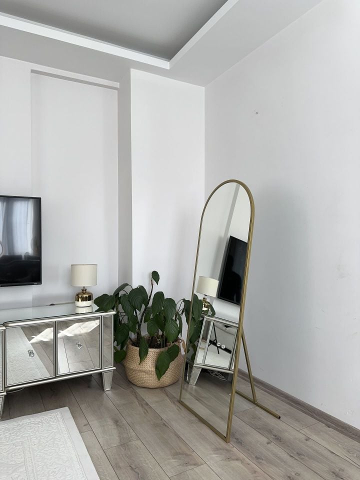 140X50 CM GOLD OVAL AYAKLI BOY AYNASI