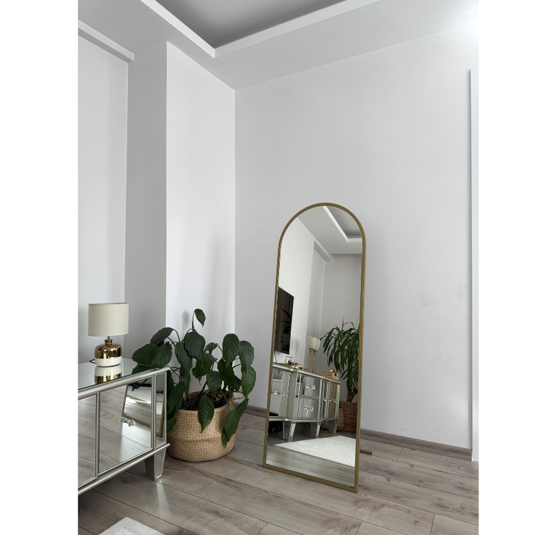 140X50 CM GOLD OVAL AYAKLI BOY AYNASI