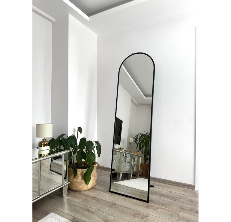 180X50 CM SİYAH OVAL AYAKLI BOY AYNASI