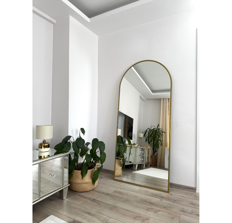 180X80 GOLD OVAL AYAKLI BOY AYNASI