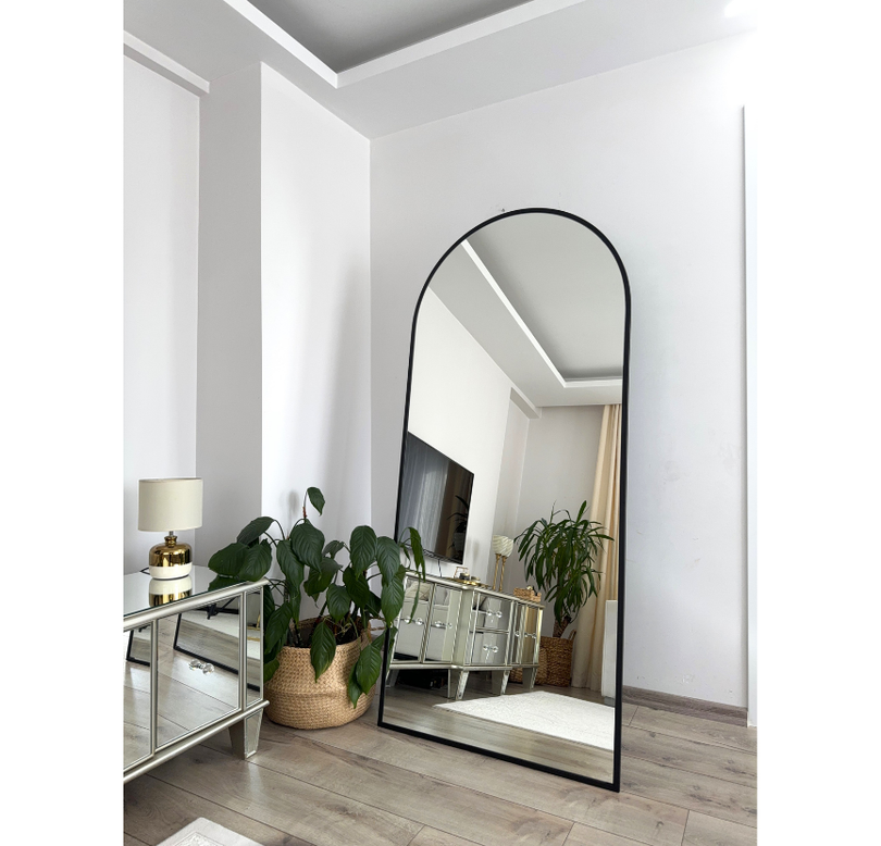 180X80 SİYAH OVAL AYAKLI BOY AYNASI