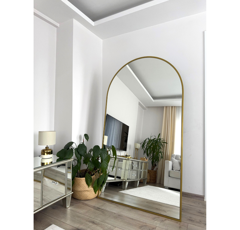 180X100 GOLD OVAL AYAKLI BOY AYNASI