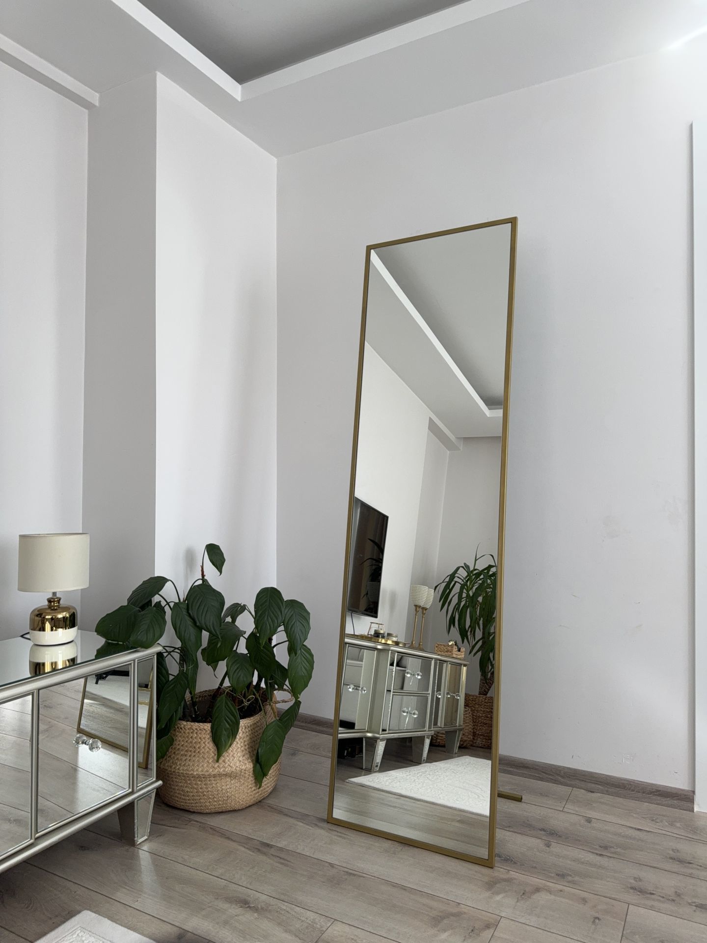 180X50 CM GOLD DİKDÖRTGEN BOY AYNASI