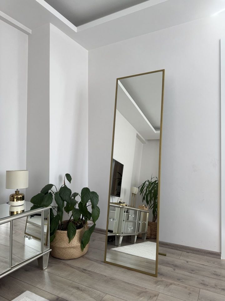 180X50 CM GOLD DİKDÖRTGEN BOY AYNASI