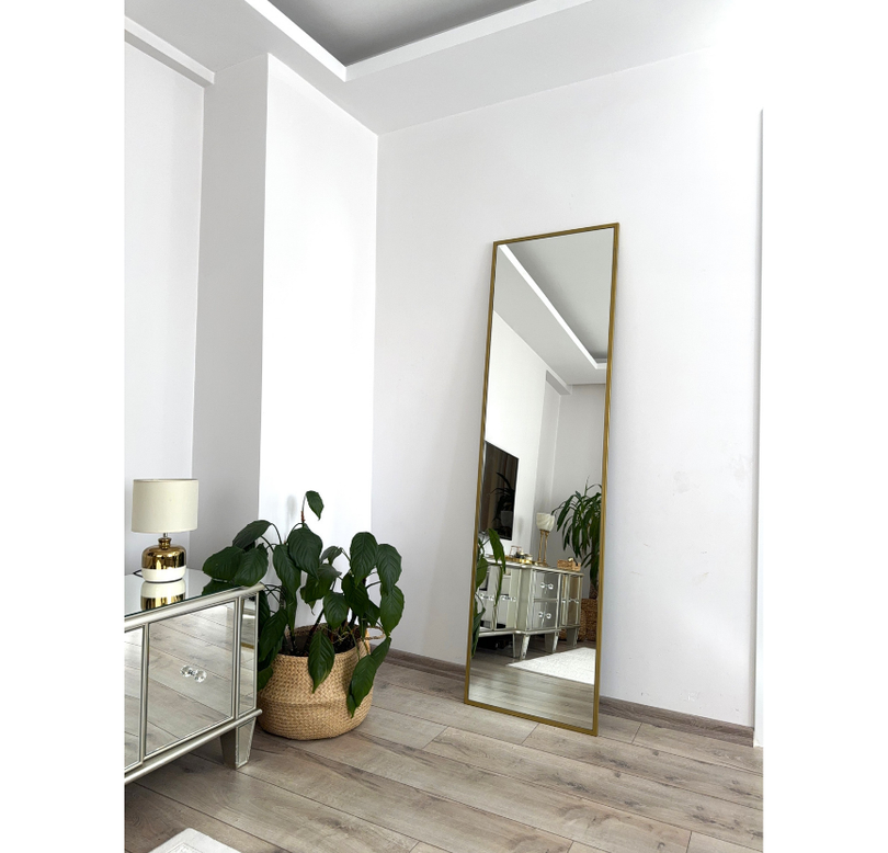 180X50 CM GOLD DİKDÖRTGEN BOY AYNASI