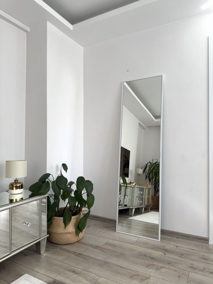 180X50 CM BEYAZ DİKDÖRTGEN BOY AYNASI