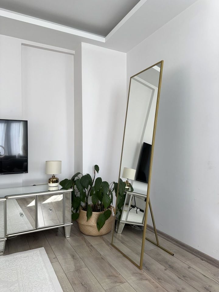 180X60 GOLD DİKDÖRTGEN BOY AYNASI