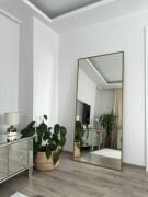 180X80 GOLD DİKDÖRTGEN AYAKLI BOY AYNASI