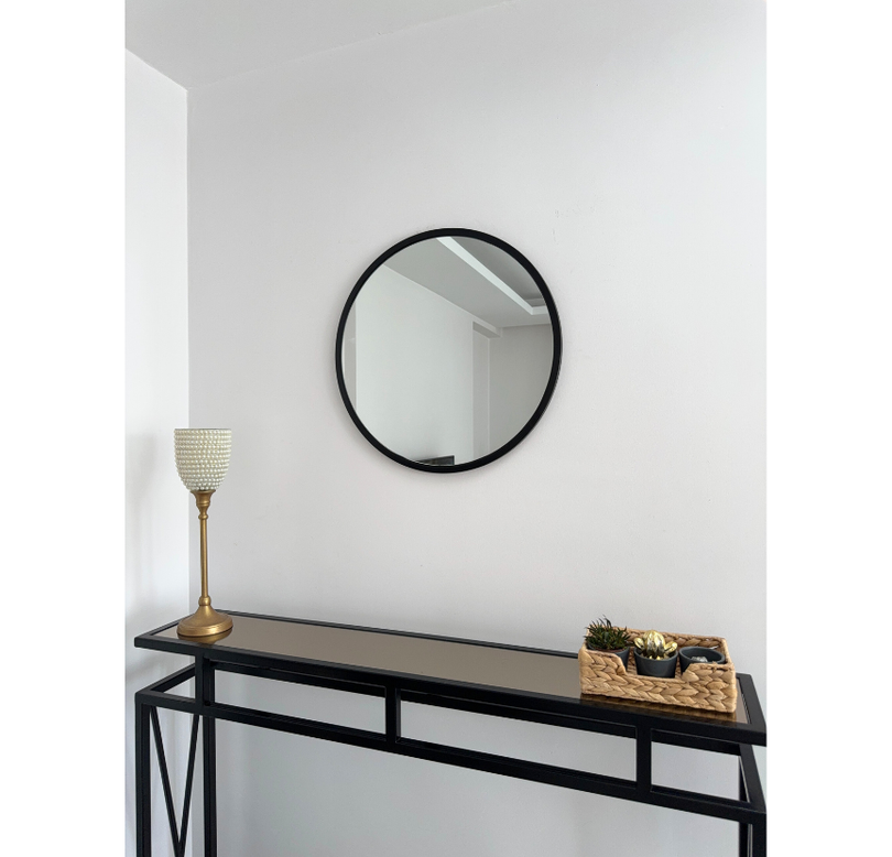 50 CM SİYAH ÇERÇEVELİ YUVARLAK AYNA