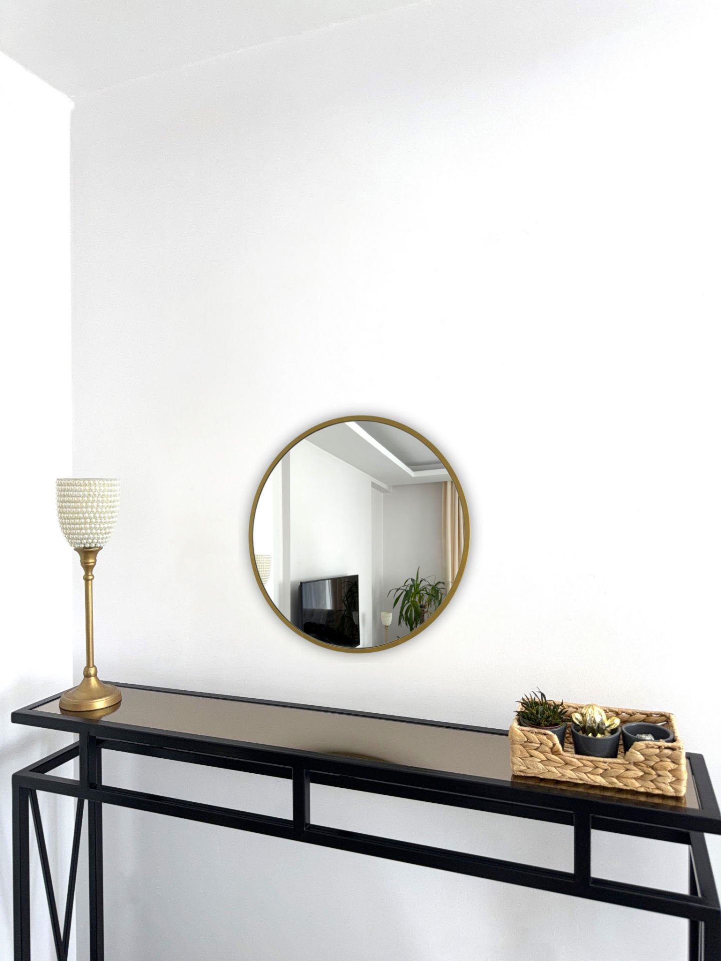 50 CM GOLD ÇERÇEVELİ YUVARLAK AYNA