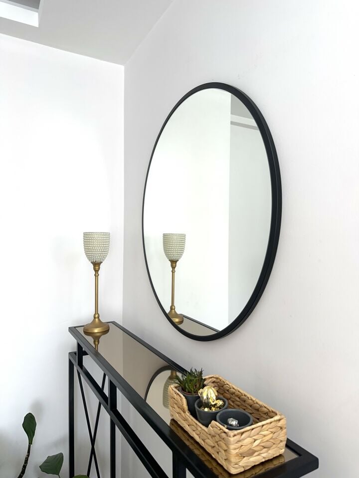 80 CM SİYAH ÇERÇEVELİ YUVARLAK AYNA