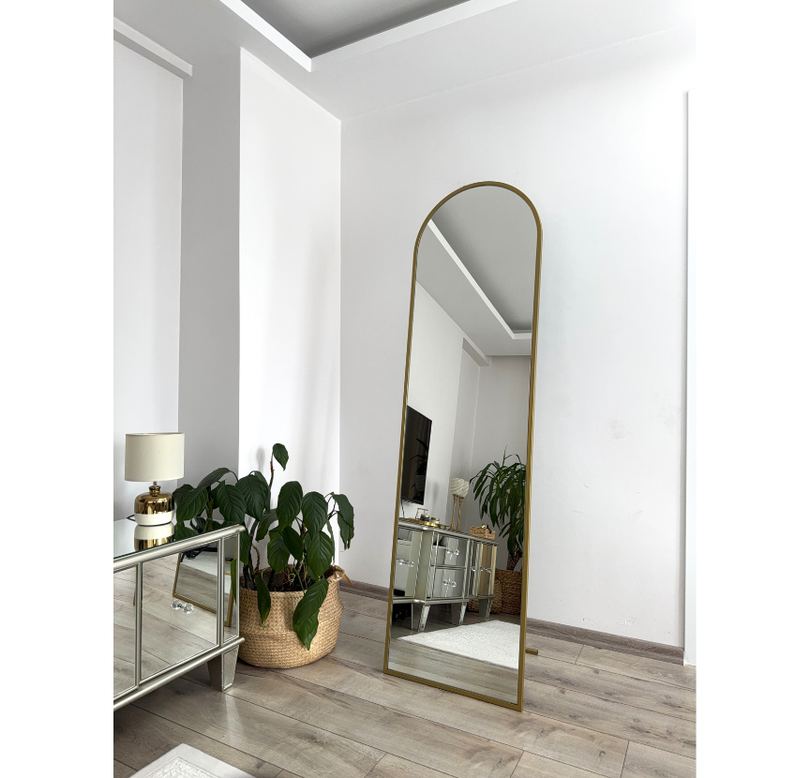 180X50 GOLD OVAL AYAKLI BOY AYNASI