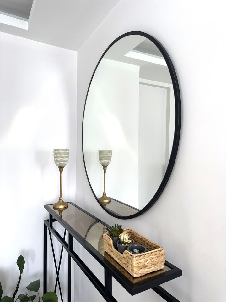 100 CM SİYAH ÇERÇEVELİ YUVARLAK AYNA