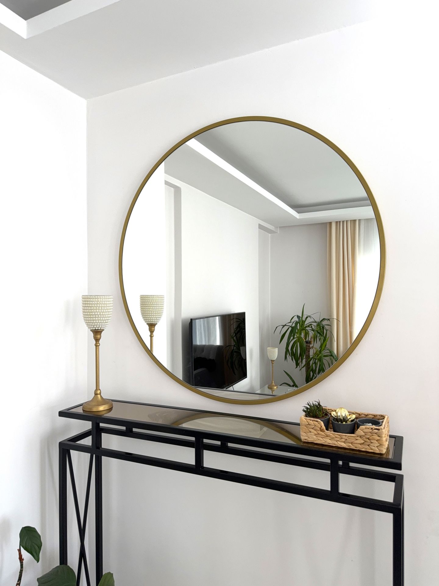 100 CM GOLD ÇERÇEVELİ YUVARLAK AYNA