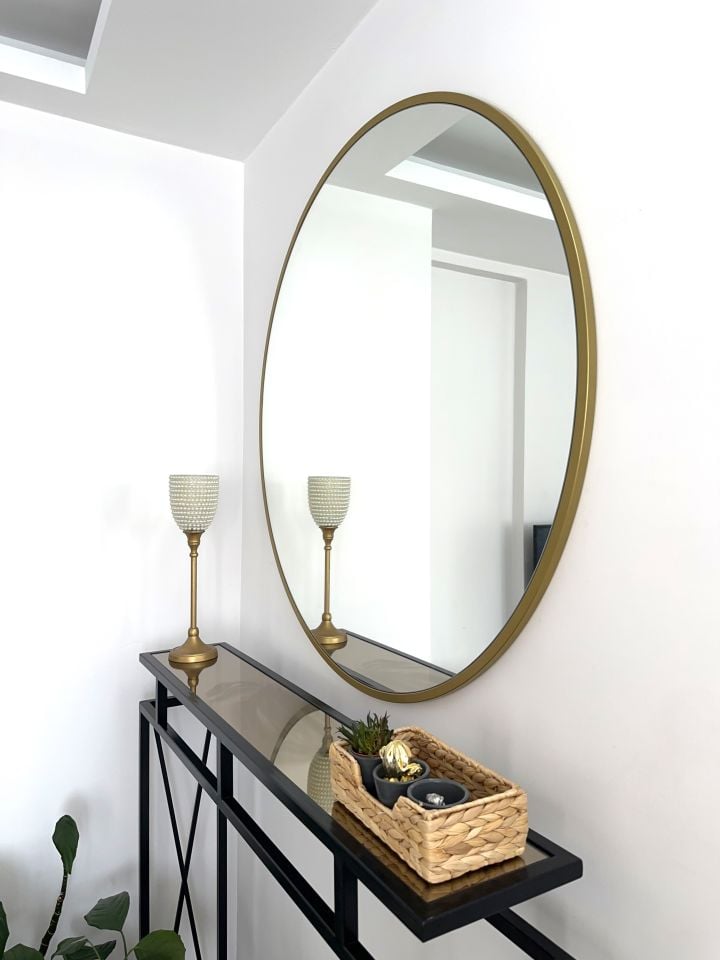 100 CM GOLD ÇERÇEVELİ YUVARLAK AYNA