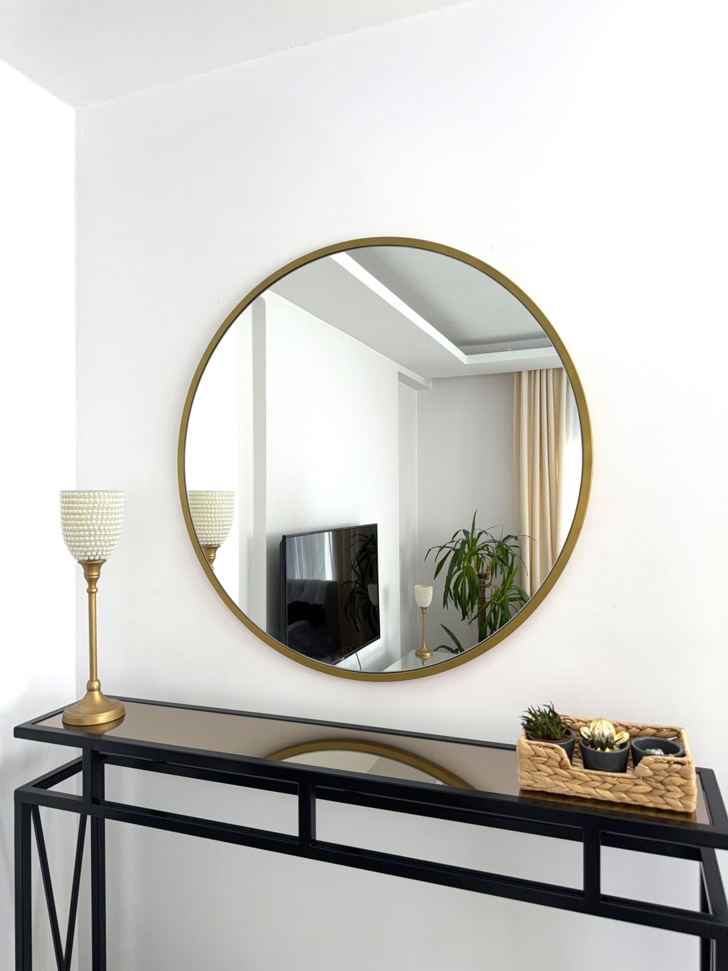 80 CM GOLD ÇERÇEVELİ YUVARLAK AYNA