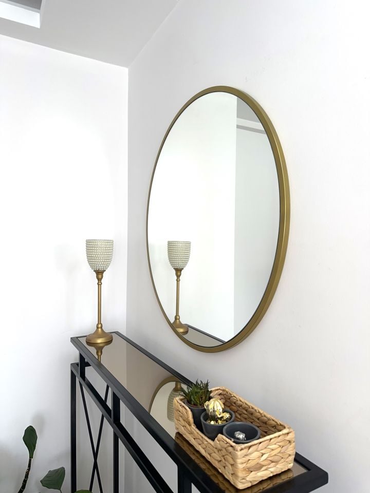 80 CM GOLD ÇERÇEVELİ YUVARLAK AYNA