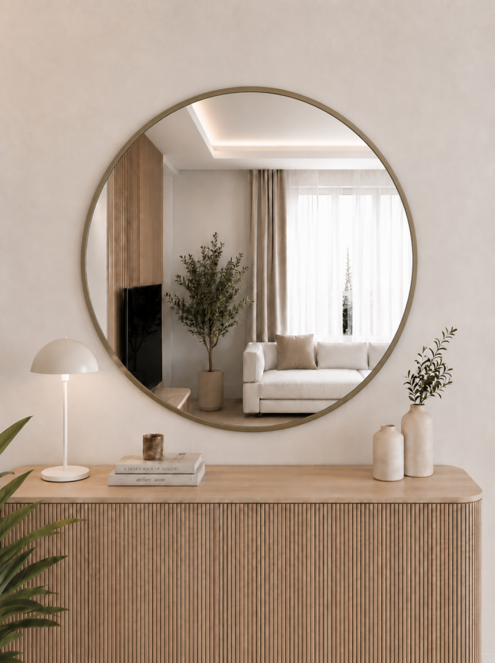 80 CM ESKİTME ÇERÇEVELİ YUVARLAK AYNA