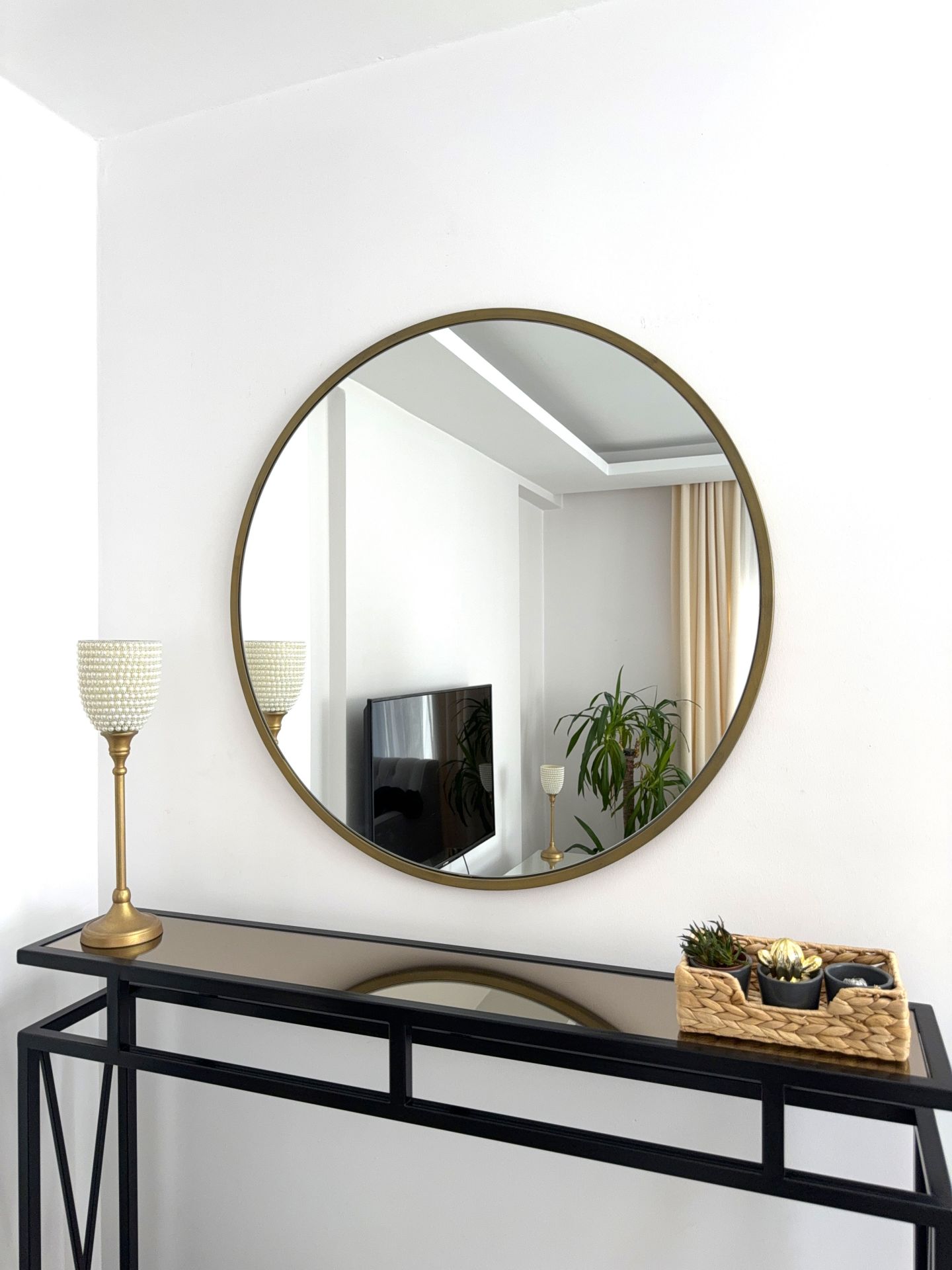 80 CM ESKİTME ÇERÇEVELİ YUVARLAK AYNA
