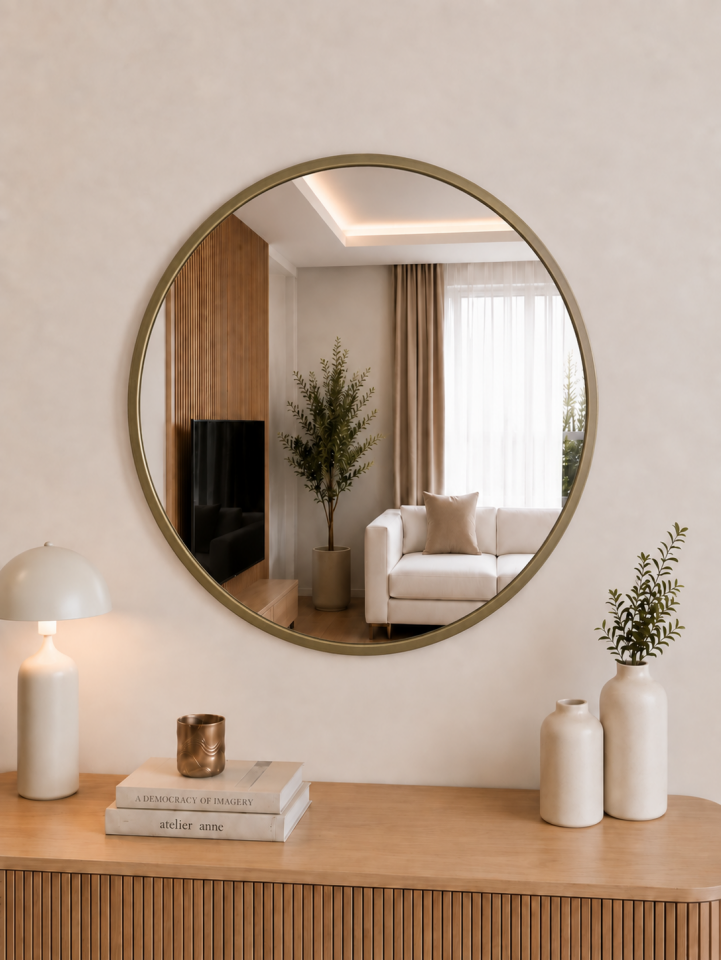 70 CM ESKİTME ÇERÇEVELİ YUVARLAK AYNA