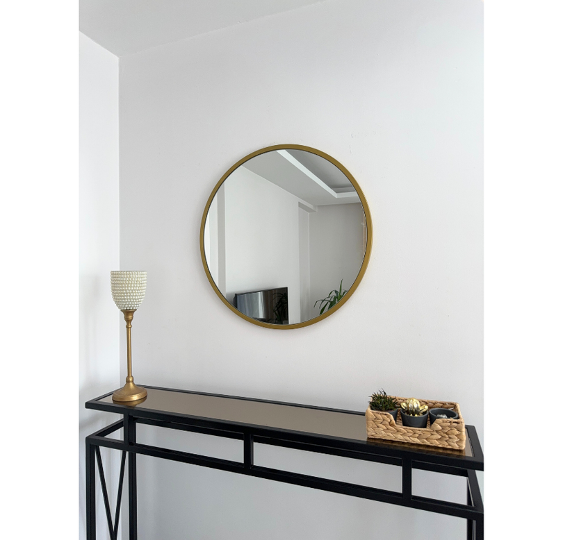 60 CM GOLD ÇERÇEVELİ YUVARLAK AYNA