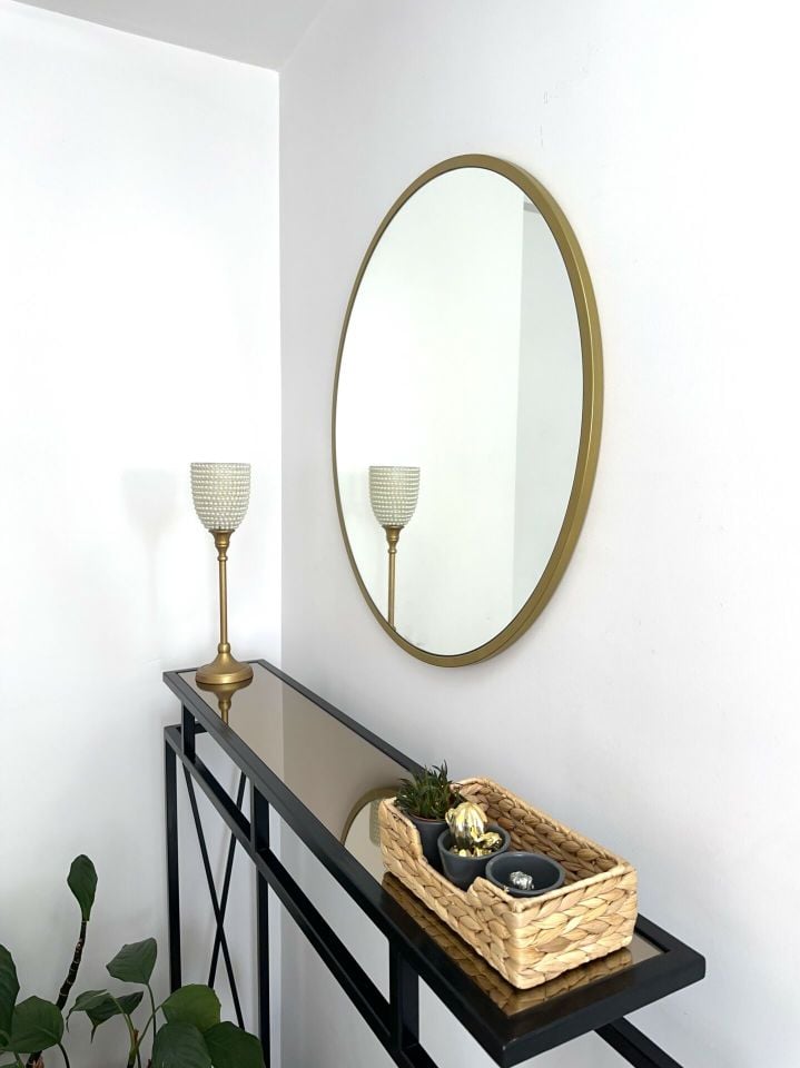 60 CM GOLD ÇERÇEVELİ YUVARLAK AYNA