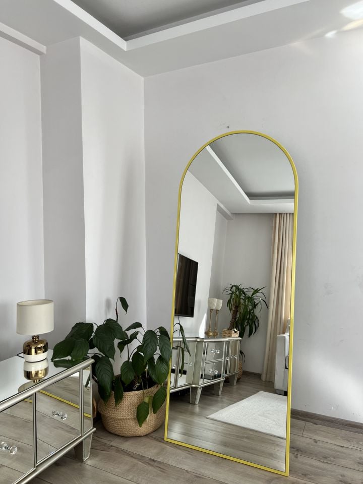 180X70 CM SARI OVAL AYAKLI BOY AYNASI