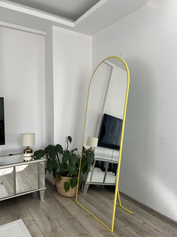 180X70 CM SARI OVAL AYAKLI BOY AYNASI