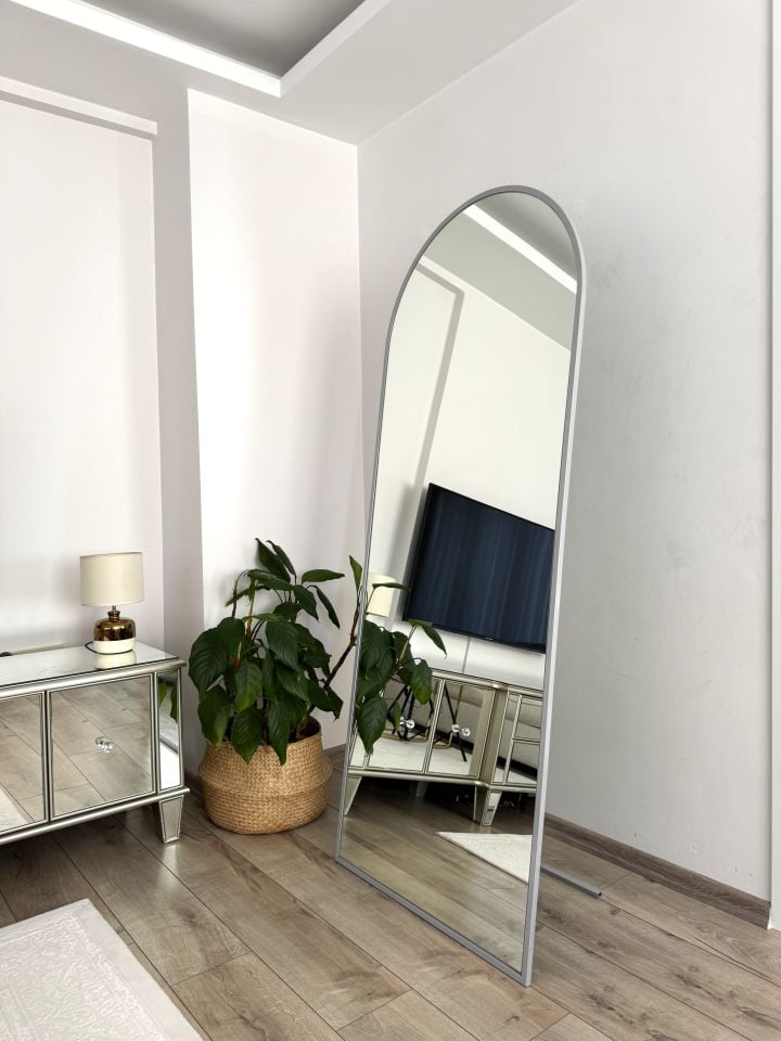 180X60 GRİ OVAL AYAKLI BOY AYNASI