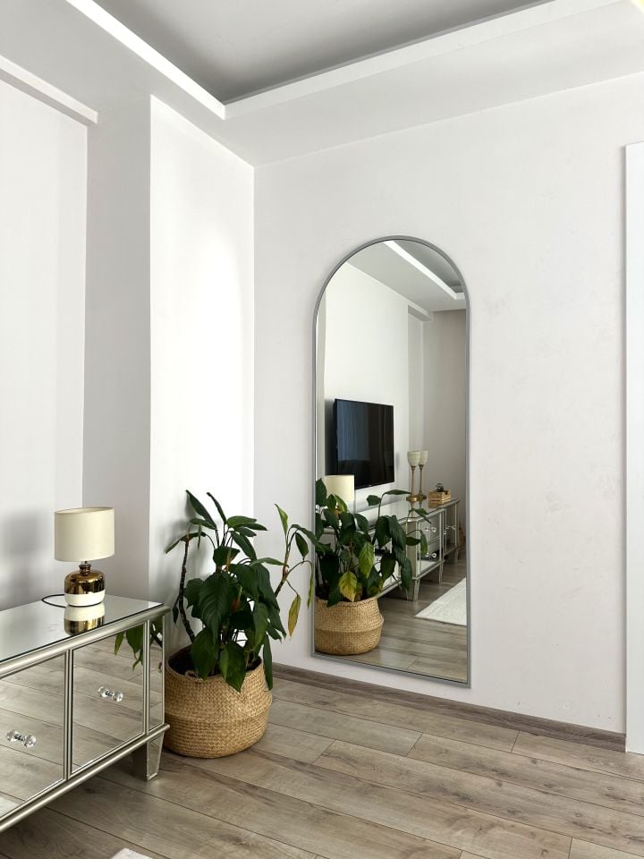 180X60 GRİ OVAL AYAKLI BOY AYNASI