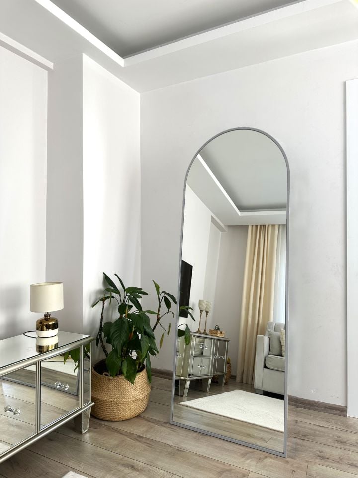 180X60 GRİ OVAL AYAKLI BOY AYNASI