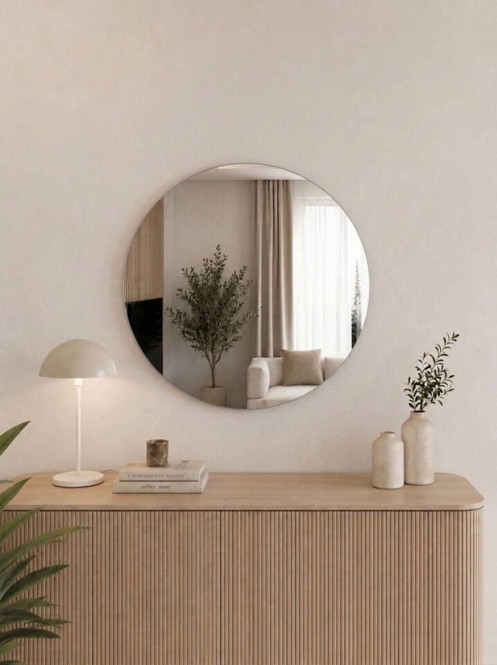 60 CM ÇERÇEVESİZ YUVARLAK AYNA