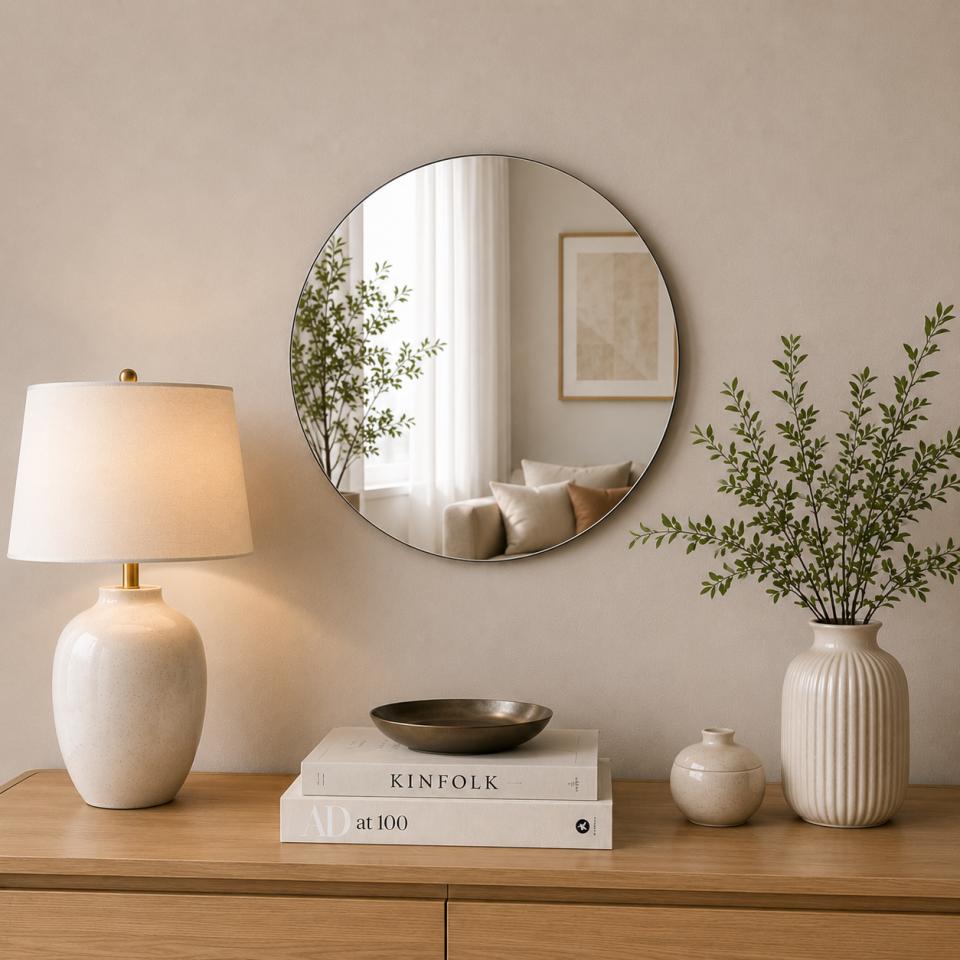 60 CM ÇERÇEVESİZ YUVARLAK AYNA