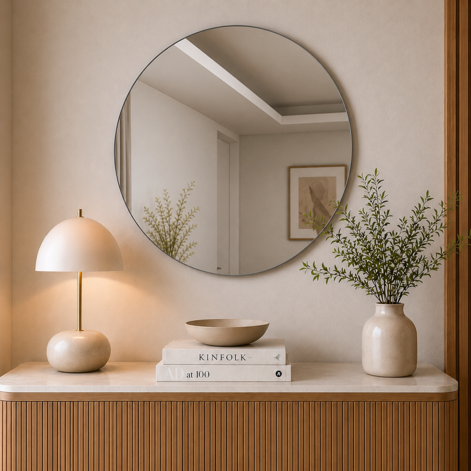 80 CM ÇERÇEVESİZ YUVARLAK AYNA