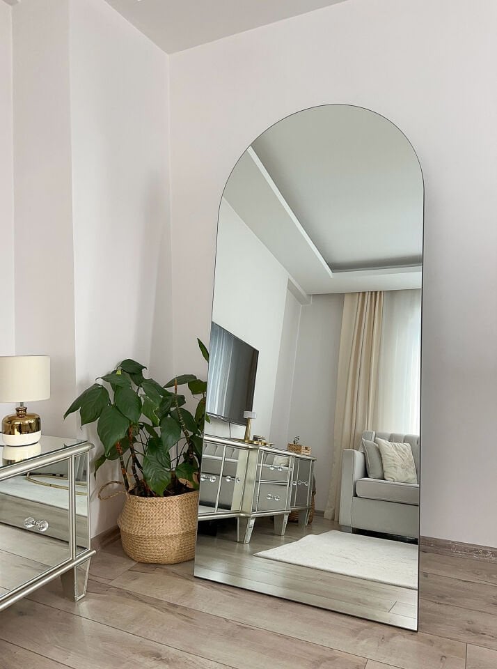 Çerçevesiz Model 180X80 cm Oval Ayaklı Boy Aynası