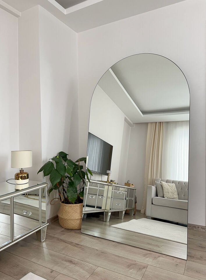 Çerçevesiz Model 180X100 cm Oval Ayaklı Boy Aynası