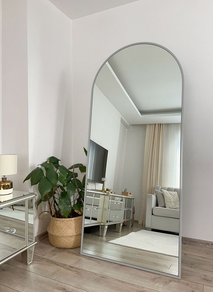 180X80 CM GRİ OVAL AYAKLI BOY AYNASI