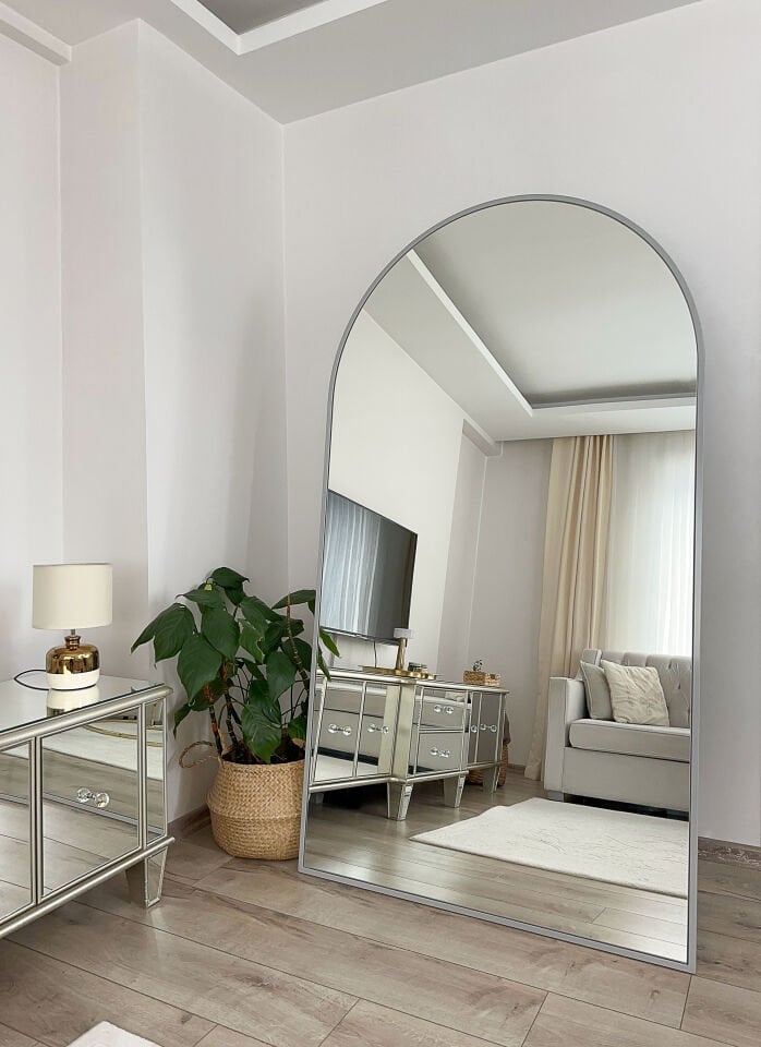 180X100 CM GRİ OVAL AYAKLI BOY AYNASI