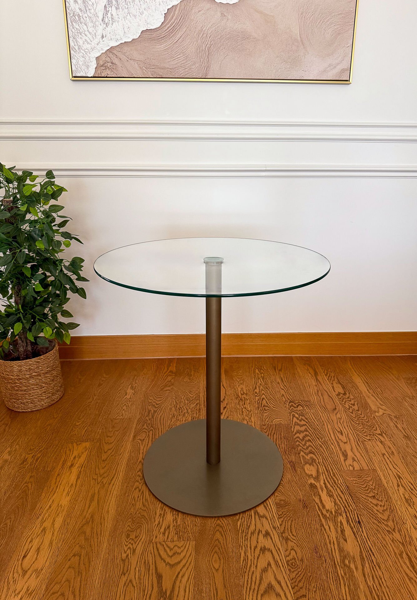 Modern 70 CM Yemek Masası 8 MM Temper Cam ( SADECE MASA )