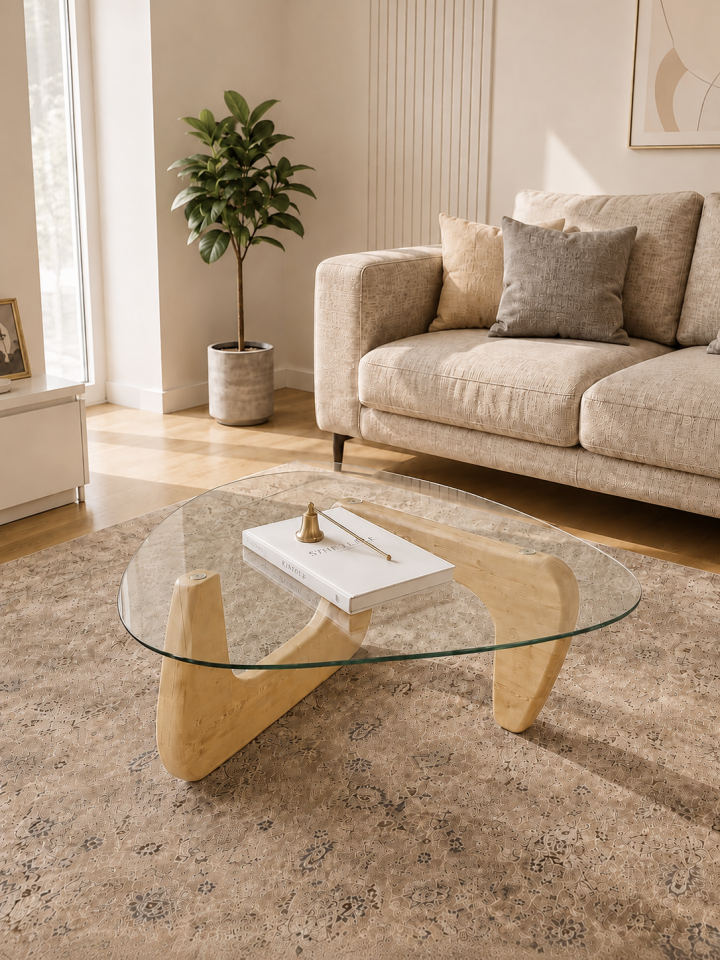 Orta Sehpa - Naturel Renkli Asimetrik Model 90X65 Cm