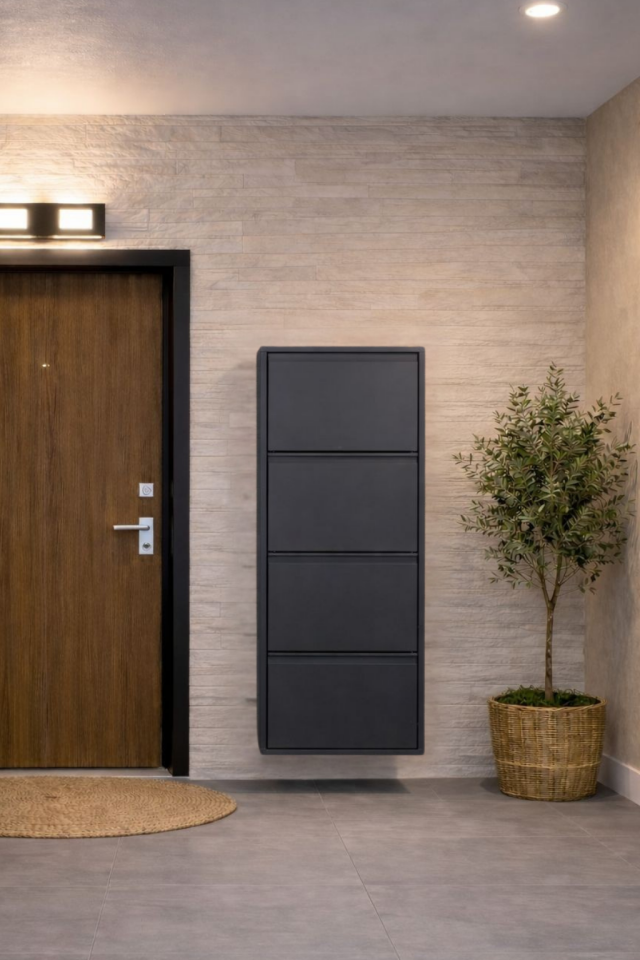 ANTRASİT 4 KAPAKLI METAL AYAKKABILIK