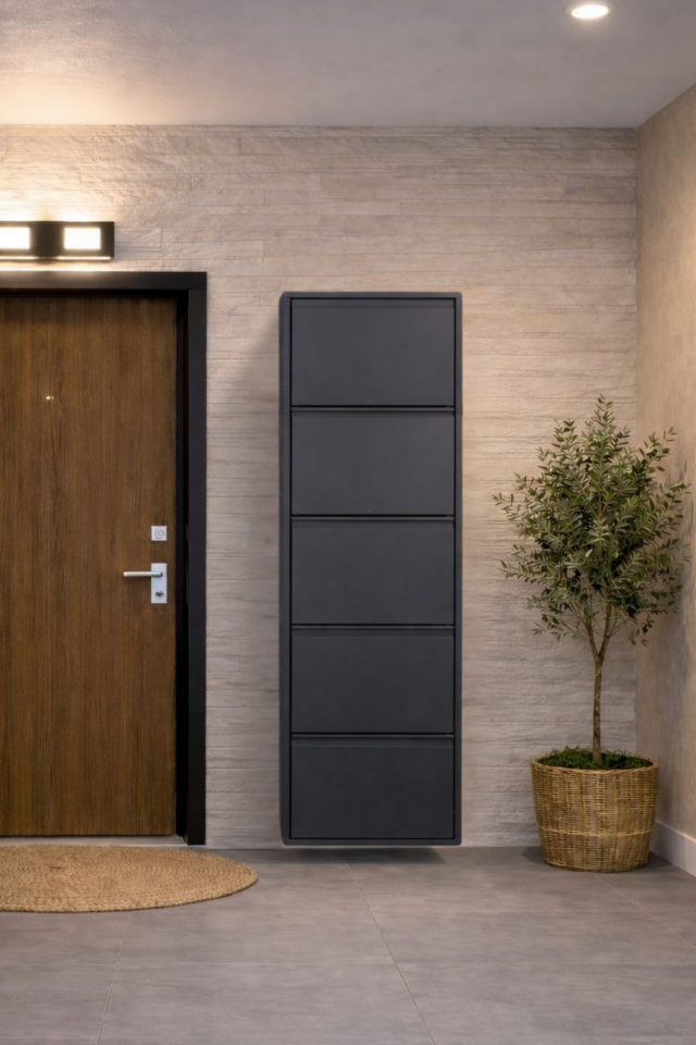 ANTRASİT 5 KAPAKLI METAL AYAKKABILIK